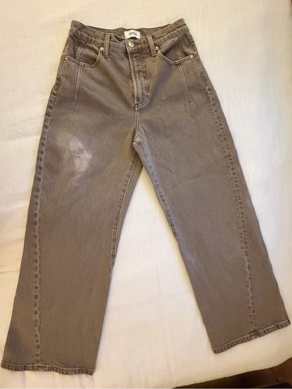 Pistola Kyra High Rise Bowed Ankle Crop Jeans Tannin Brown Size 26 NWOT Defect - Picture 11 of 15